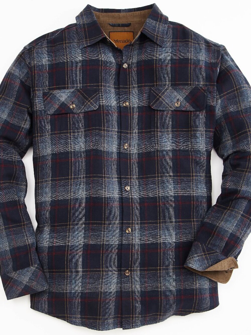 Mens Flannel Plaid Shirt Plaid Steel Blue | Large